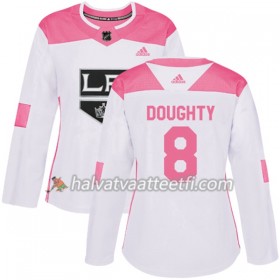 Naisten NHL Los Angeles Kings Pelipaita Drew Doughty 8 Adidas 2017-2018 Valkoinen Vaaleanpunainen Fashion Authentic